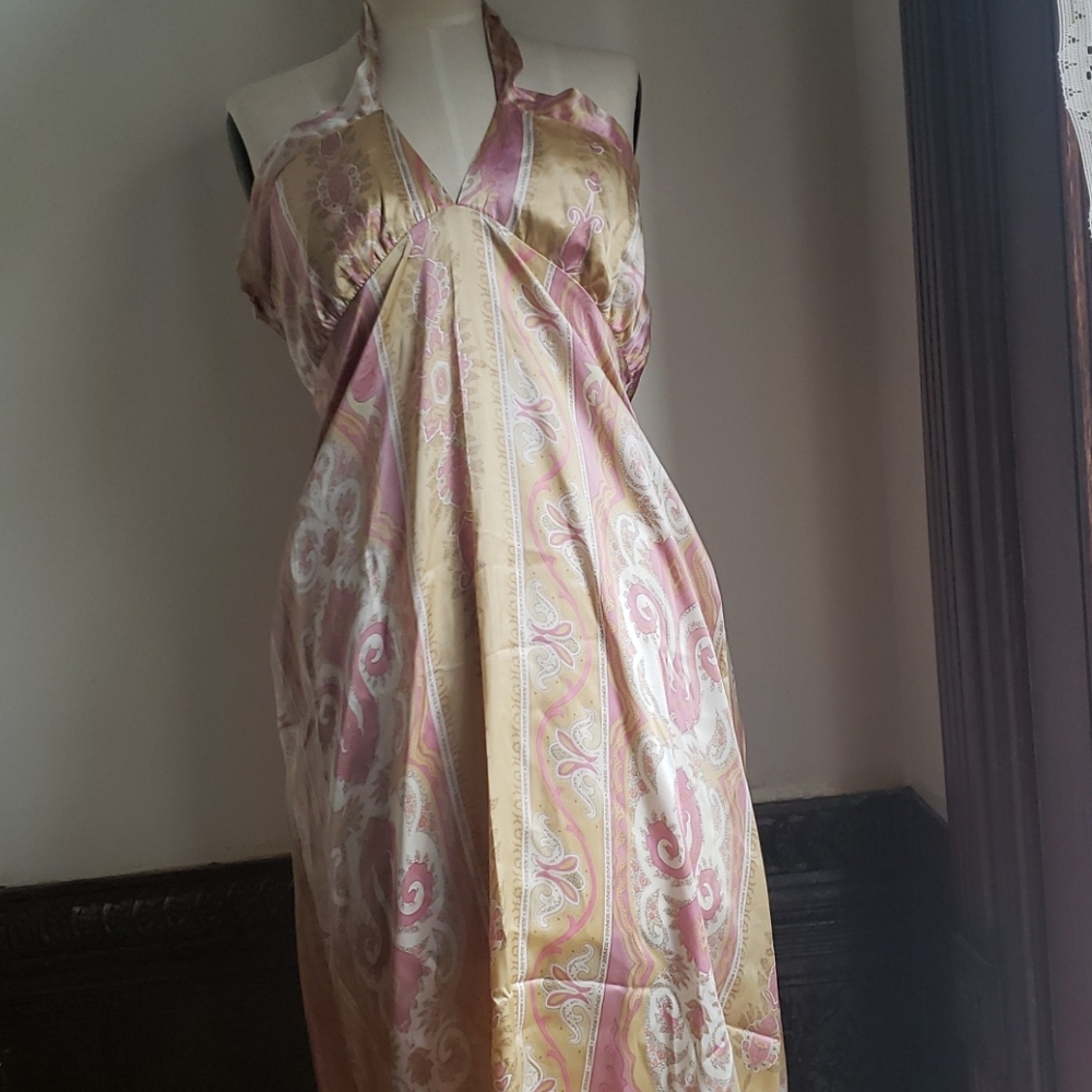 Paisley silk maxi halter dress  **PRICE FIRM**